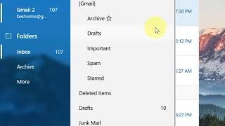 how to open junk email or spam folder in the left pane of windows Mail app