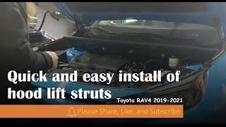 2019-2022 RAV4 - Installation of hood lift support struts. (EASY!! Conversion to lift hood)