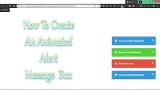 How To Create An Animated Alert Message Box Using Html CSS