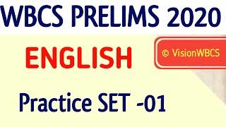 SET-01 || WBCS Prelims English Practice Set || #WBCS2020