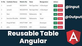 Reusable Table Component Angular 17  | Angular tutorial