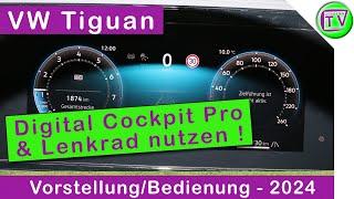 Digital Cockpit Plus & Lenkrad im VW Tiguan Life 2024 Vorstellung & Bedienung