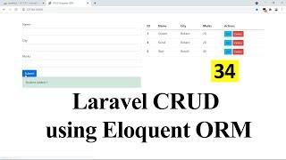CRUD using Eloquent ORM in Laravel (Hindi)