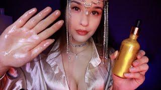 ASMR Oil Face & Body Massage personal attention hand movements МАССАЖ лица и тела Маслом асмр