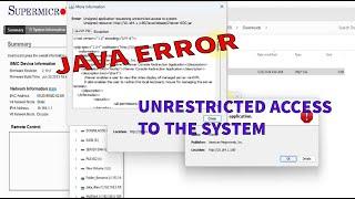 IPMI SUPERMICRO JAVA UNRESTRICTED ACCESS TO SYSTEM