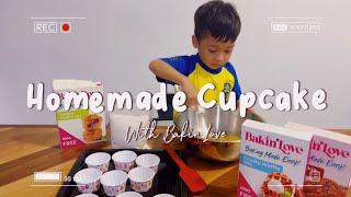 Mini Chef ‍  Terlalu Simple & Cepat | Making Homemade Cupcake with Bakin Love ️