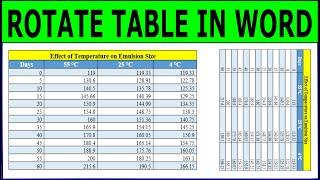 How to rotate table in word from horizontal to vertical (Large Table) | Rotate Table in Word