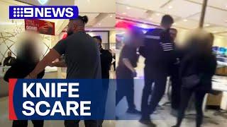 Panic after teen allegedly carries knife in Melbourne shopping centre | 9 News Australia
