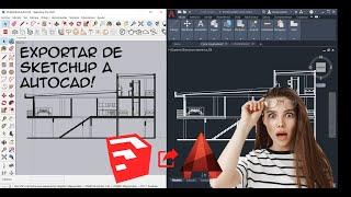 EXPORTAR CORRECTAMENTE de SketchUp a AutoCad | Vistas Cortes Secciones Alzados Fachadas Planos 2D