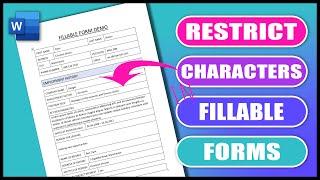Set Maximum Characters in Fillable Form Field | Stop form cells expanding
