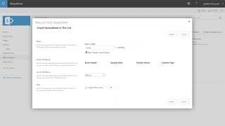 Create a New SharePoint list from an Excel spreadsheet file