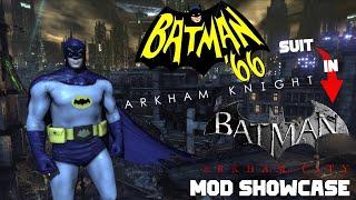 Arkham Knight 1966 Adam West Batman in Arkham City ! Skin MOD Showcase (TV Classic Batman)