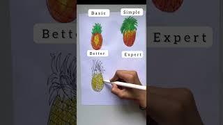 4 different pineapple drawing #shorts #artist #pineapple #mufeedart