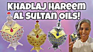 Khadlaj Hareem Al Sultan Oils | Gold, Pink, and Blue | Glam Finds | Fragrance Reviews |