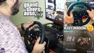 GTA 5 With Logitech G29 Steering Wheel & Its Unboxing + Setup