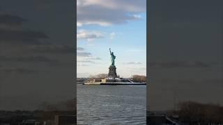 A Statue of Liberty Sunset in Winter Wonderland in Celebration of MLK Day