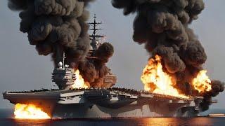 Today. Russian aircraft carrier destroyed by Ukrainian fighter jets in the black sea!!