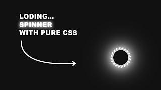loading spinner css || Loading Spinner Pure Css || HTML & CSS