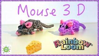 "Мышка 3D" из резинок "Mouse" tutorial DIY Rainbow loom bands