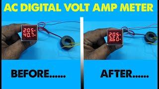 Dual Display Ac Volt Amp Meter Connection || 50-500 Voltage 100 Amp || Convert 100 Amp to 10 Amp