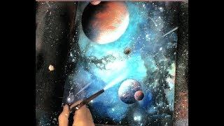How to use spray paint art techniques to airbrush the cosmos