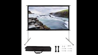 Outdoor & Indoor Fast Fold Projector Screen With Stand with Carrying Bag for Home Theater Backyard