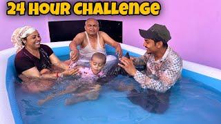 Living 24 Hour Challenge in Swimming Pool with Papa nd Viuuuh