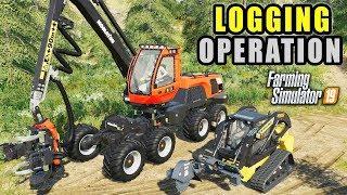 FS19- FIRST MULTIPLAYER LOGGING GAMEPLAY! THE START OF OUR LOGGING BUSINESS- BUYING LAND & EQUIPMENT