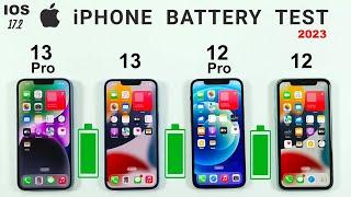 iOS 17.2 iPhone 13 Pro vs 13 vs 12 Pro vs 12  Battery Drain Test in 2024