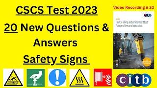 CSCS Test 2023 - 20 New Q&A on Safety Signs | CSCS Card UK 2023 | CSCS Green Card Test