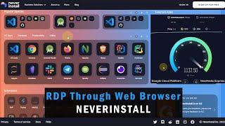 Trying Free RDP Through Web Browser From NEVERINSTALL in New Interface