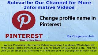 How to Change profile name in Pinterest