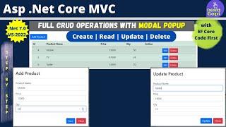 Full CRUD Operations Using Modal Popup in ASP.NET Core MVC | CRUD Application with ASP.NET Core
