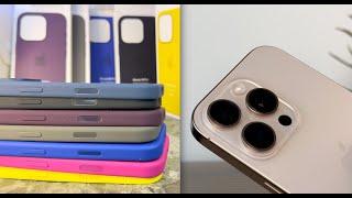 DESERT TITANIUM iPHONE 16 PRO in ALL New Apple Silicone MAGSAFE CASES – (Plum, Ultramarine & More!)!