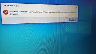 Windows cannot find :/bin/ launcer.exe.make sure you typed the name correctly,&then Solution video