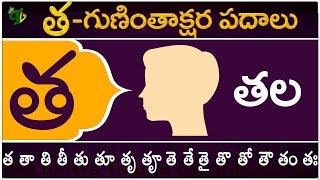 త గుణింతాక్షర పదాలు | Tha Guninthakshara Padalu | Ta Gunintham padalu in telugu | Telugu Vanam