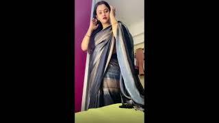 Maybe black and white making saree home activity daily small dance performance EP- 2