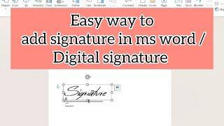 How to add signature in microsoft word|Learn how to sign document in ms word@Computerskillsandgk