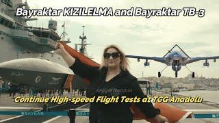 World Feared! Bayraktar KIZILELMA and Bayraktar TB3 Continue High speed Flight Tests at TCG Anadolu