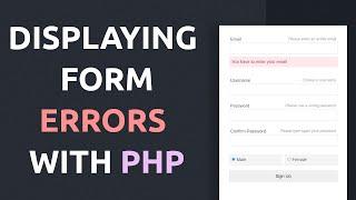 How to display form errors with PHP | How to handle a form with PHP | English subtitles.