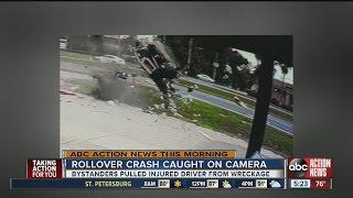 Rollover car crash caught on camera