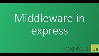 Part 11 - Middleware in express