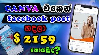 How to make money using Facebook post creation in Canva | Chat GPT | Fiverr | Sinhala