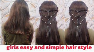 girls easy hair style for short and thin hair | simple girls hair style for party | hair style