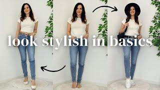 How To Look Stylish In BASICS: Styling 3 Basic Outfits With Different Shoes & Accessories