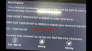 Channel is blocked because it may not be a part of your (DSTV)