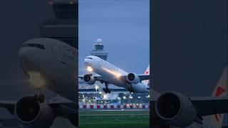 China Eastern Boeing 777-300ER roaring out of Schiphol #airport #planespotting #aviation #shorts