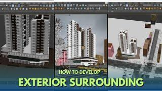 Exterior Surrounding Details | Develop side environment with Camera | #3dsmax | Hindi Tutorial