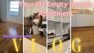 Leaving My Toxic Relationship - Tour of My Empty Rescue Apartment - Starting Over at 40