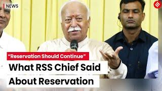 Mohan Bhagwat On Reservation: "Discrimination Persists, Reservation Should Continue' | RSS Chief